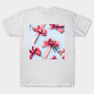 Watercolor pink bow pink ribbon T-Shirt